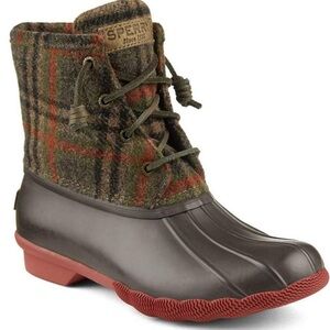 Sperry Black and Brown Plaid Winter Boots